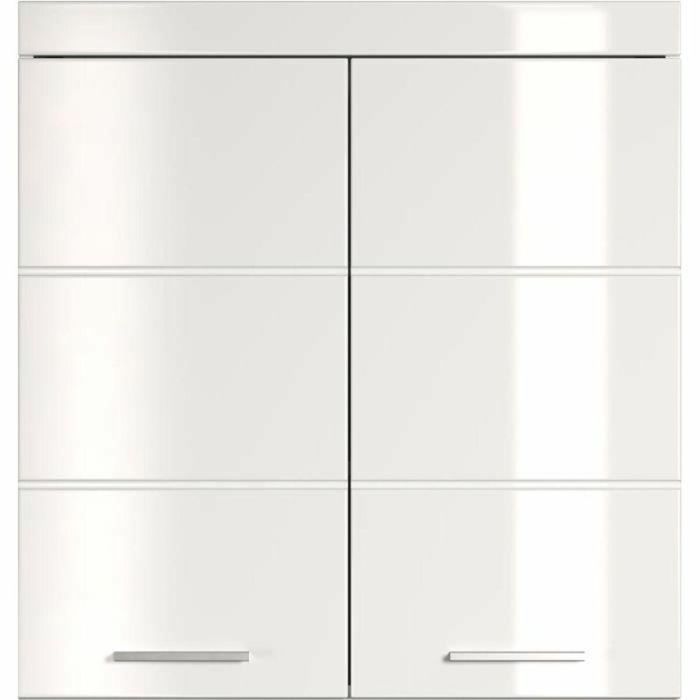 TRENDTEAM Mueble de Baño Alto AMANDA 2 Puertas L73 x P23 x H77 cm Blanco 2