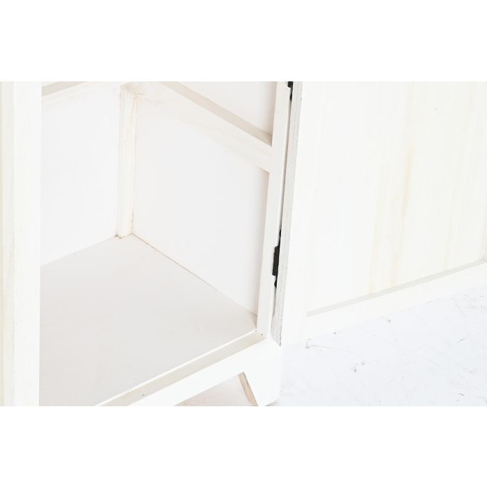 DKD Home Decor Mesita de Noche Infantil de Paulownia con 1 Cajón y 1 Puerta, Blanco y Rosa, 40x29x73.5 cm 4