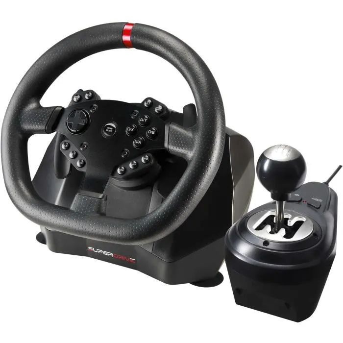 Subsonic Volante de Carreras GS950-X, 900°, Palanca de Cambios Manual, 3 Pedales, Levas 1