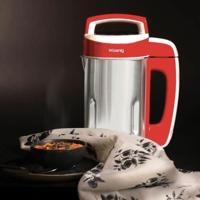 H.Koenig MXC18 Batidora con Calefacción 850 W, 1,1 L, Acero Inoxidable, 2 Programas de Cocción 1