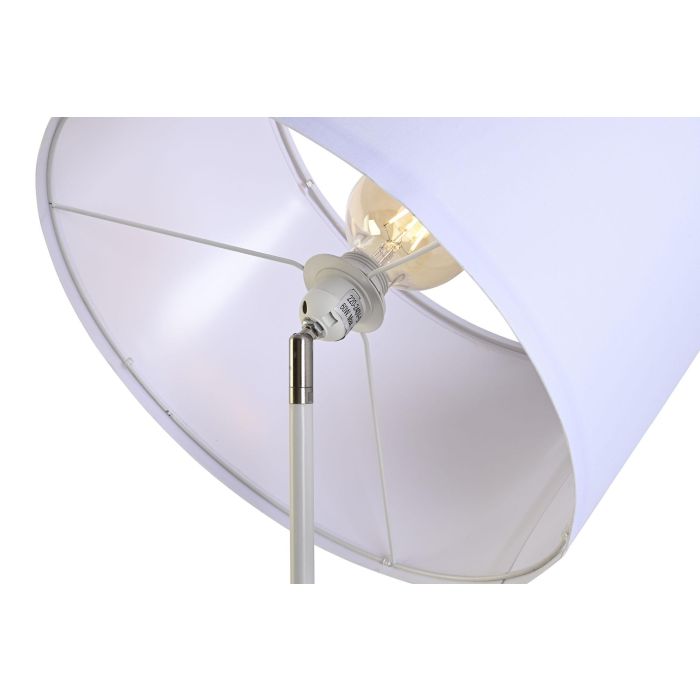 DKD Home Decor Lámpara de Pie Scandi con Mesita, Blanco y Marrón, de Pino, Metal y Poliéster, 152 cm Alto, para 1 Bombilla E27 2 DKD Home Decor Lámpara de Pie Scandi con Mesita, Blanco y Marrón, de Pino, Metal y Poliéster, 152 cm Alto, para 1 Bombilla E27 2