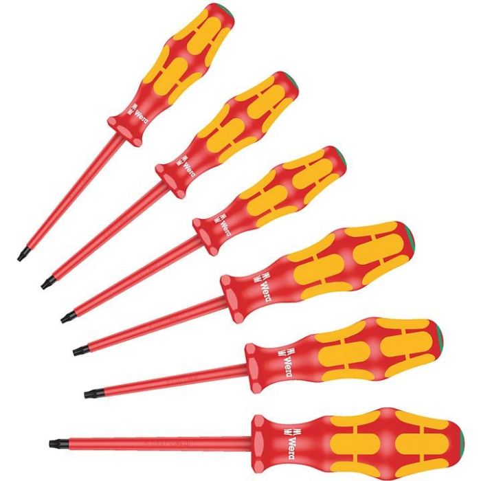 Wera 167 i/6 Kraftform Plus Serie 100 - Juego de 6 Destornilladores de Precisión Aislados Torx para Electricista