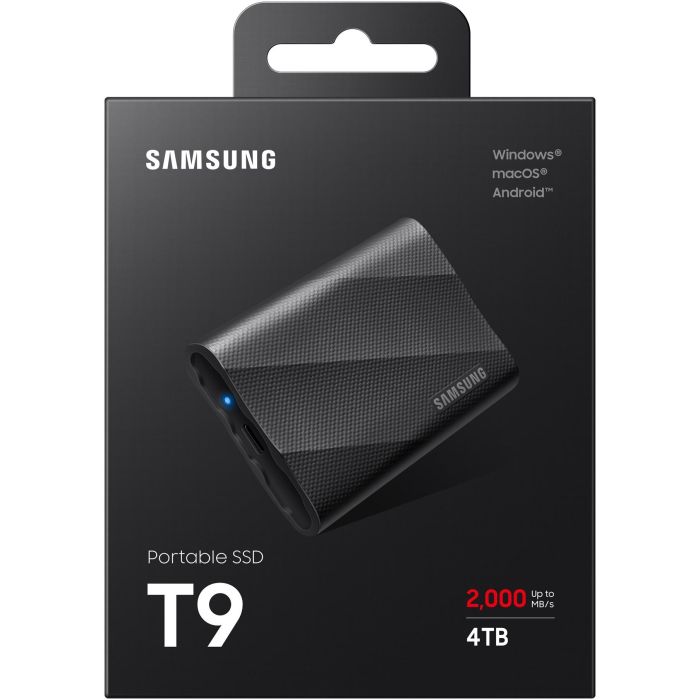 Samsung MU-PG4T0B Portable T9 SSD 4TB USB 3.2 Gen 2 Tipo C 2000MB/s Protección Contraseña Negro 9 Samsung MU-PG4T0B Portable T9 SSD 4TB USB 3.2 Gen 2 Tipo C 2000MB/s Protección Contraseña Negro 9