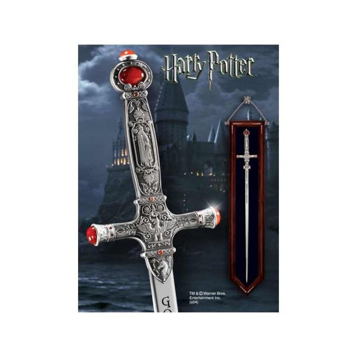 The Noble Collection Réplica Harry Potter - Espada de Godric Gryffindor con mango detallado y cabujones de cristal, 34 cm 4