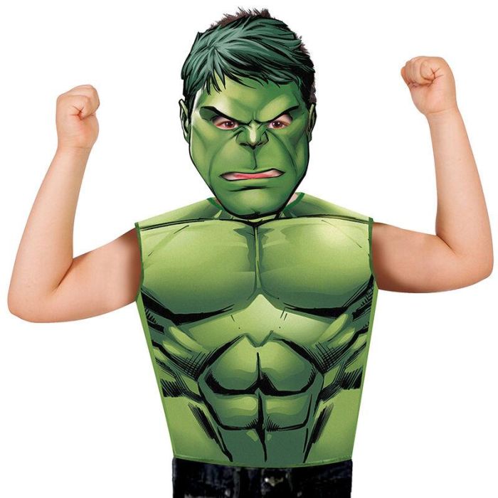 RUBIES Disfraz Hulk Vengadores Marvel Infantil (3-6 Años) Camiseta sin Mangas y Máscara