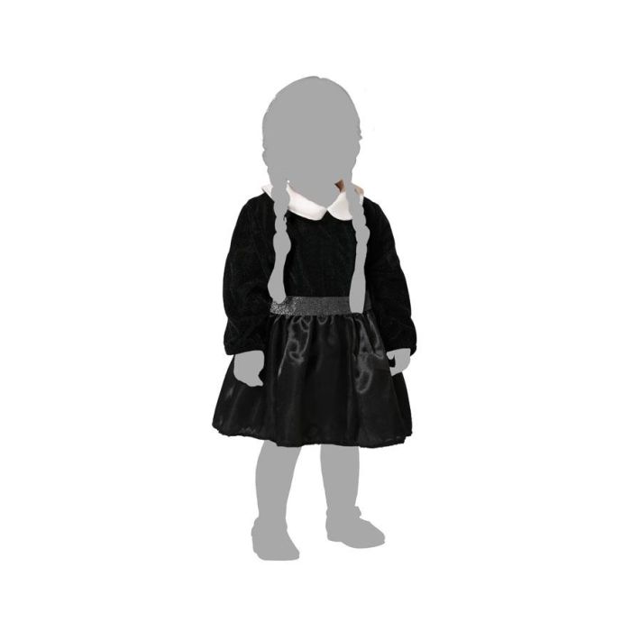 Disfraz Fantasma Bebé Niña Negro Vestido Encaje Halloween 12-24 Meses