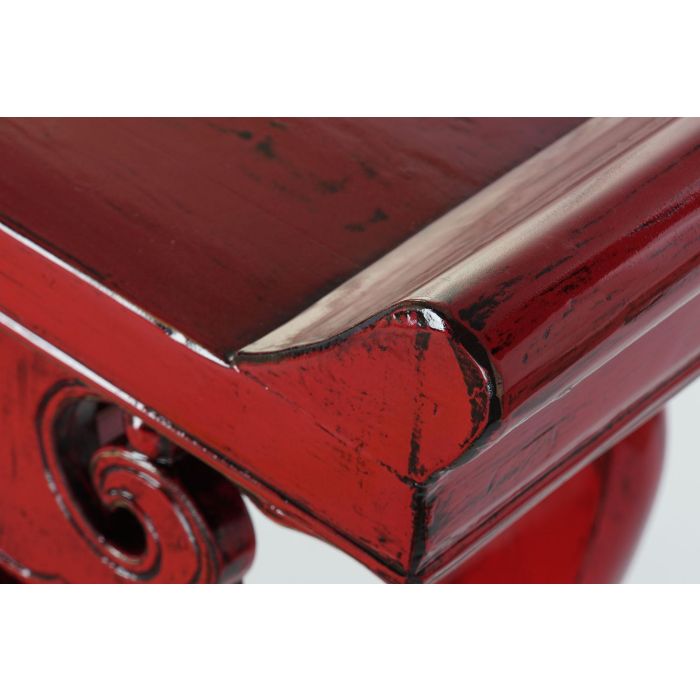 DKD Home Decor Consola Oriental de Olmo y Metal Color Rojo con 3 Cajones Mueble Auxiliar 135 cm Ancho x 89 cm Alto x 37 cm Fondo 5