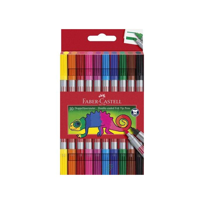 Rotulador Fibra Faber-Castell Doble Punta Caja De 10