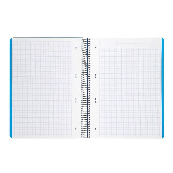 Cuaderno Espiral Liderpapel A5 Micro Wonder Tapa Plastico 120H 90 gr Cuadro 5 mm 5 Bandas 6 Taladros Color Azul Marino 4