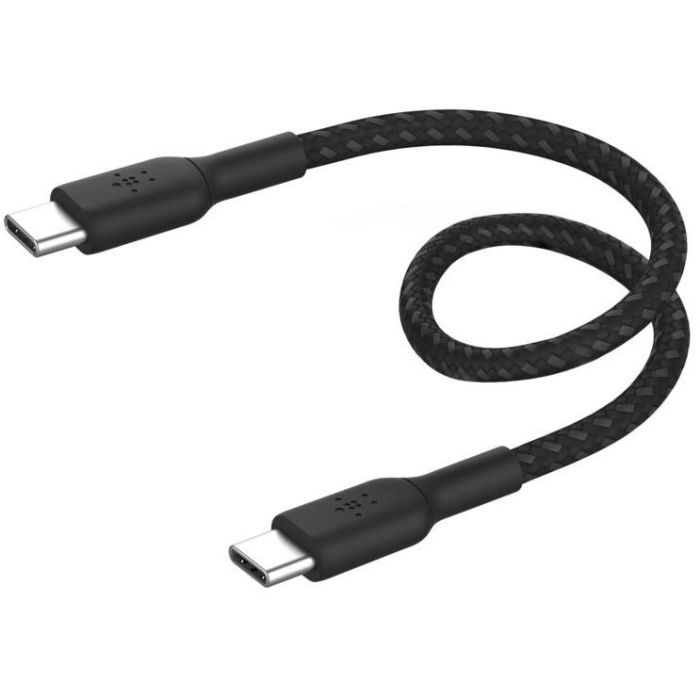 Belkin Cable USB-C a USB-C Trenzado 0,15m Negro