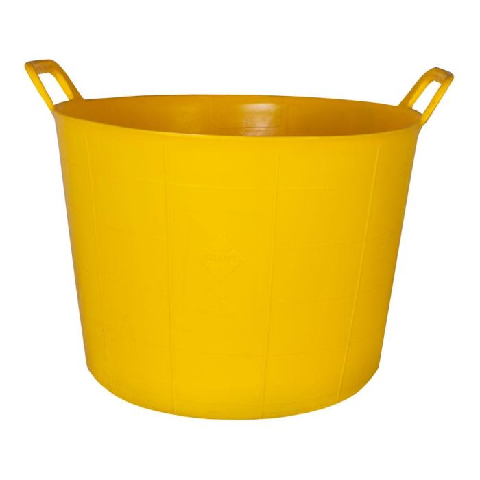 Rubi N.º 3 Capazo de plástico amarillo 40 L para construcción y mezclas, polietileno alta densidad, asas reforzadas