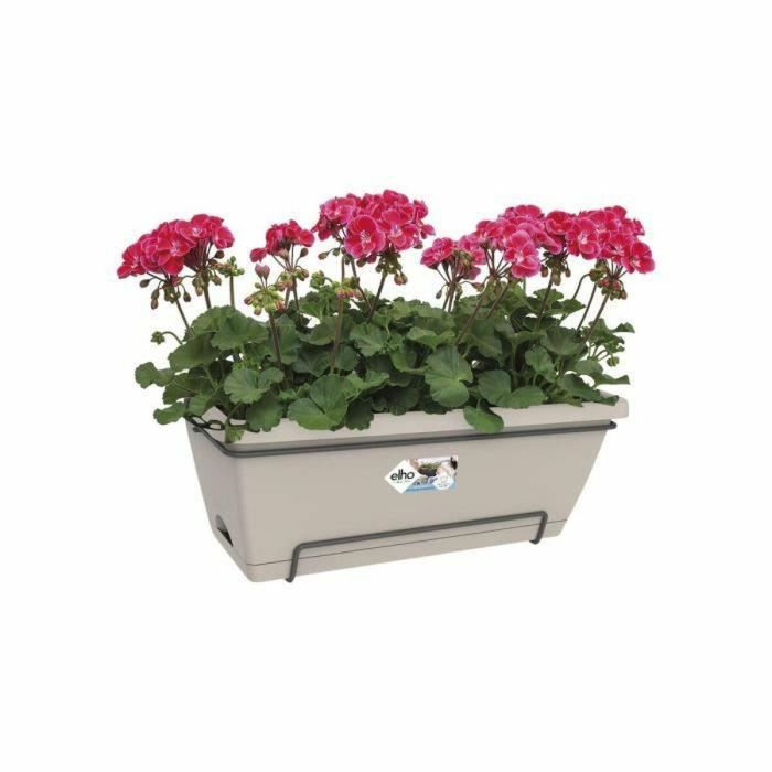 Elho Allin1 55 Jardinera Barcelona XL rectangular de plástico taupe 18L con drenaje para balcón y exterior 2 Elho Allin1 55 Jardinera Barcelona XL rectangular de plástico taupe 18L con drenaje para balcón y exterior 2