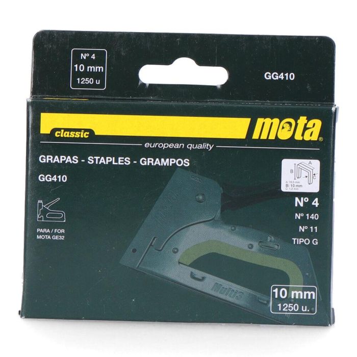 Mota Herramientas Grapas nº 4 de 10mm 1000 unid. espesor 1,2mm modelo gg410 0 Mota Herramientas Grapas nº 4 de 10mm 1000 unid. espesor 1,2mm modelo gg410 0