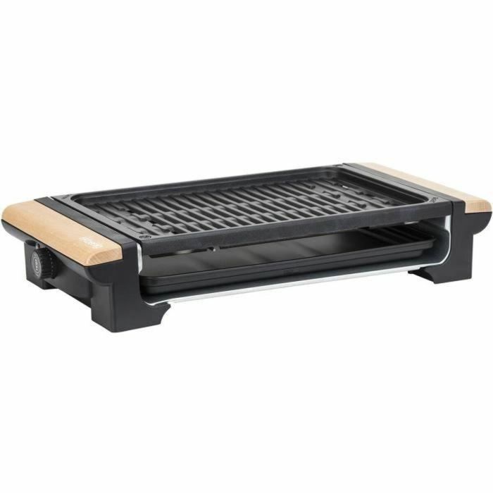 H.Koenig RP320 - Parrilla 2 en 1 con Función de Piedra para Hornear y Placa de Grill, 37x23 cm, 1300W y Mangos de Madera 2