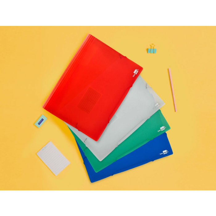 Liderpapel Carpeta Clasificador Fuelle 32112 Polipropileno DIN A4 Azul Transparente 13 Departamentos 7