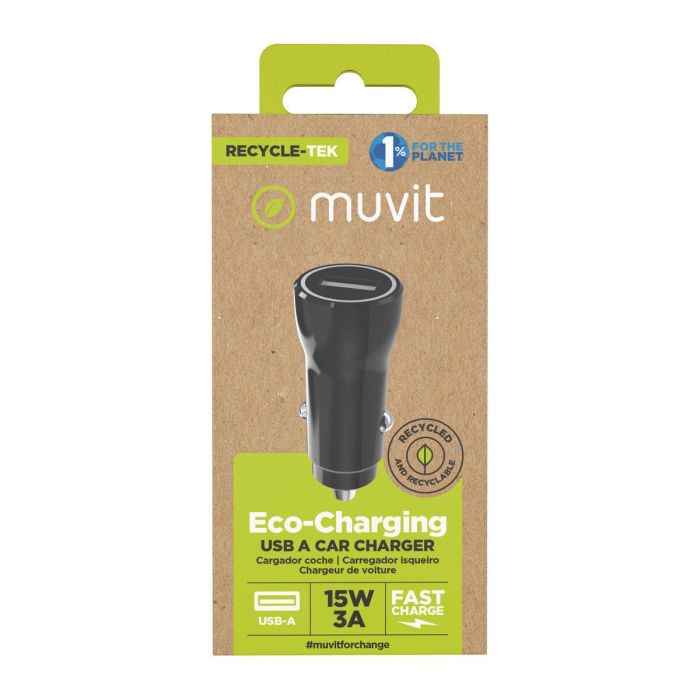 muvit for change cargador coche USB 2.4A 12W negro 4