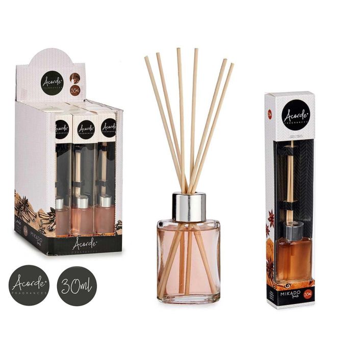 Mikado 30 ml Canela - Difusor de Aroma Natural, Vidrio y Ratan, Bronce - Acorde (24 Unidades) Mikado 30 ml Canela - Difusor de Aroma Natural, Vidrio y Ratan, Bronce - Acorde (24 Unidades)