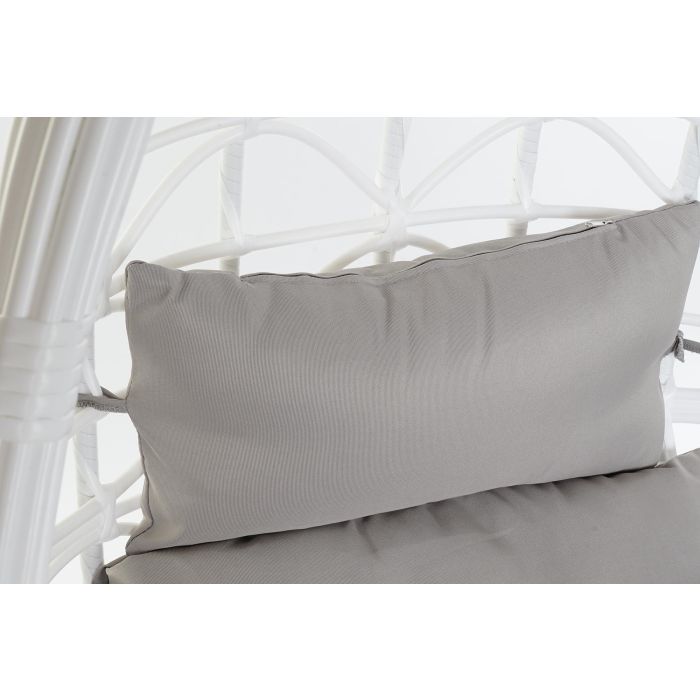 DKD Home Decor Sillón Colgante Terraza Y Jardín Blanco Gris 70 x 110 x 90 cm 2