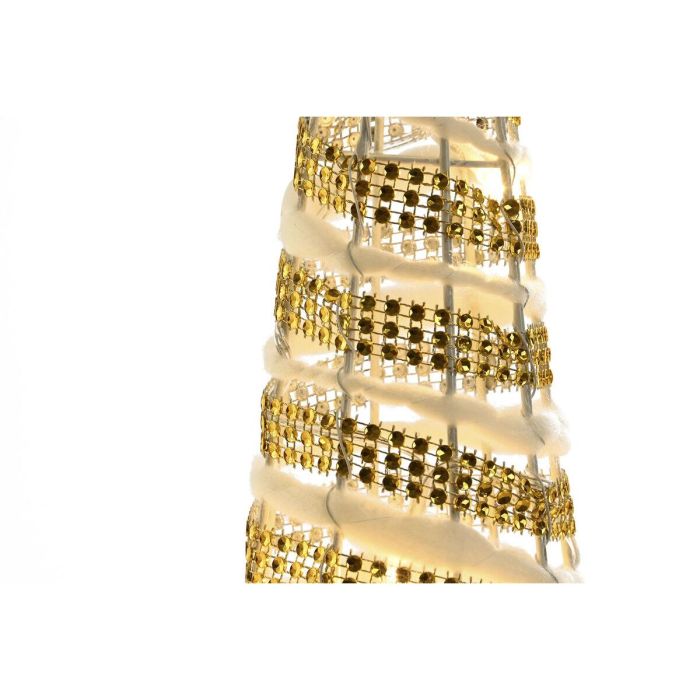 Cono Navidad Moderna DKD Home Decor Blanco Dorado 20 x 80 x 20 cm Set de 3 3 Cono Navidad Moderna DKD Home Decor Blanco Dorado 20 x 80 x 20 cm Set de 3 3