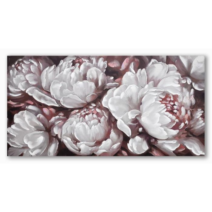 DKD Home Decor Cuadro Romántico Blanco Rosa Flores 2 Unidades 120 x 60 x 3 cm 1