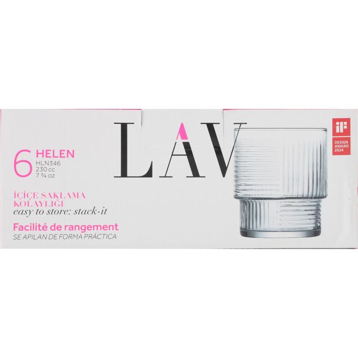 Set de 6 Vasos Helen 230 cc - LAV (8 Cajas) 1 Set de 6 Vasos Helen 230 cc - LAV (8 Cajas) 1