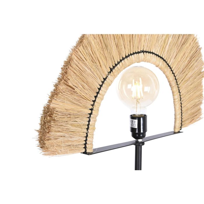 DKD Home Decor Lámpara Pie Colonial Natural Negro 26 x 152 x 56 cm Yute Hierro 3