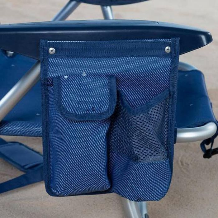 Silla playa aluminio plegable 4 posiciones 51x45x76cm con cojin,bolsillo y asa. 1 Silla playa aluminio plegable 4 posiciones 51x45x76cm con cojin,bolsillo y asa. 1