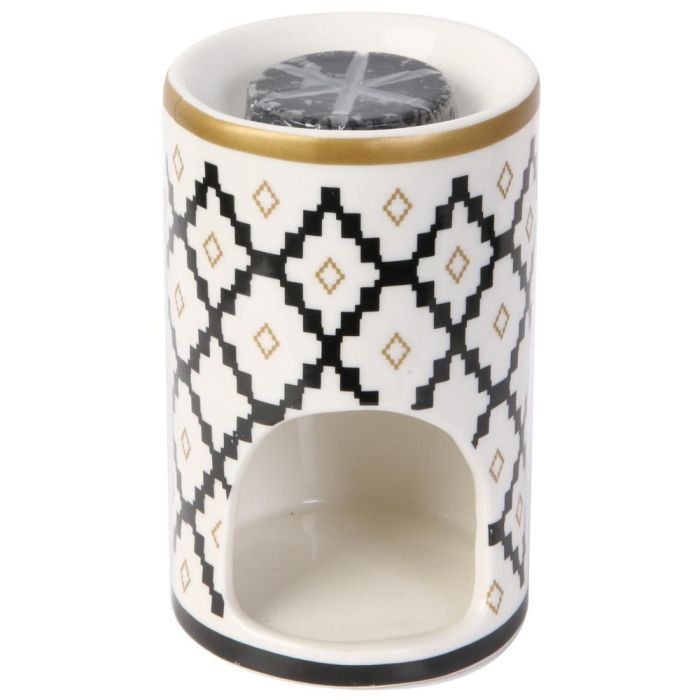 Home Deco Factory Mirage Quemador Esencias Con Cera Perfume Dorado Sándalo Canela Ámbar Beige Almizcle Blanco 5