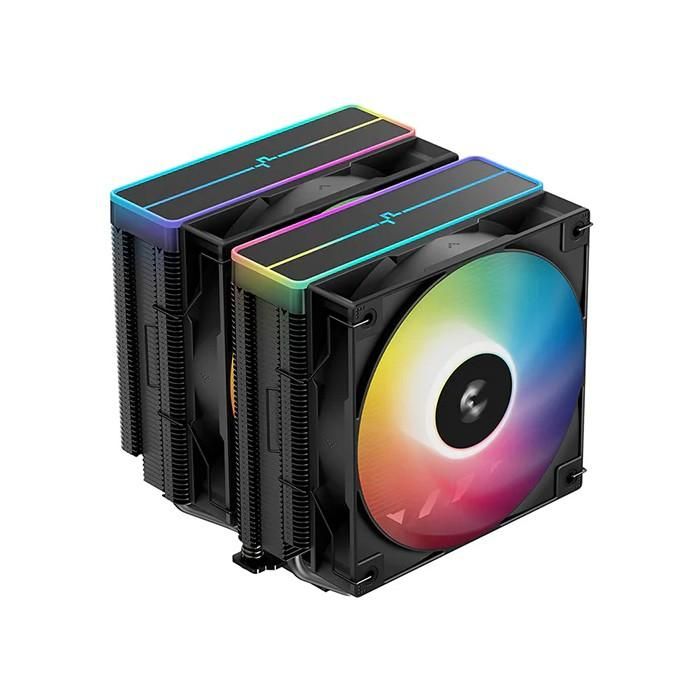 DeepCool AG620 BK ARGB V2 Refrigerador de aire Negro 12 cm Doble Ventilador 6 Tubos Heatpipe Iluminación LED