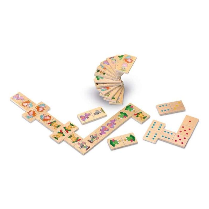 CAYRO Juego de Mesa Domino kids +2 Años 2-4 Jugadores Razonamiento Viso espacial Habilidad manual Madera 2