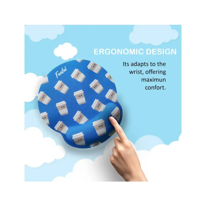 Wondee Alfombrilla de ratón ergonómica de gel funful, antideslizante, 250x230 mm 2