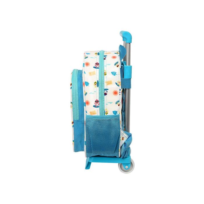 Mochila Escolar con Ruedas Baby Shark Surfing Azul Blanco 26 x 34 x 11 cm 2