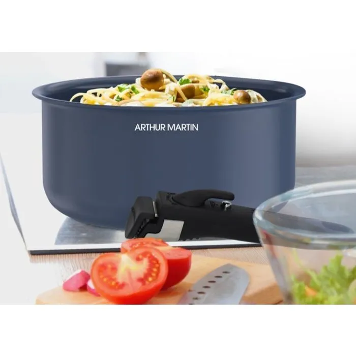 Arthur Martin AM8896 Batería de Cocina 5 Piezas Aluminio Revestimiento Cerámico Azul, Apto para Todo Tipo de Fuegos, Incluida Inducción 2