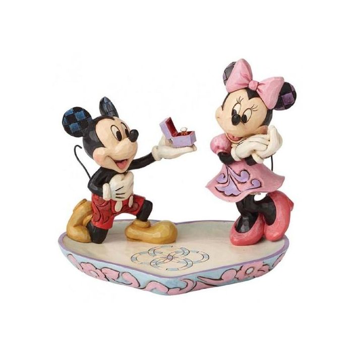 Enesco Figura Disney Tradiciones Mickey & Minnie, Resina de Piedra, 15 cm
