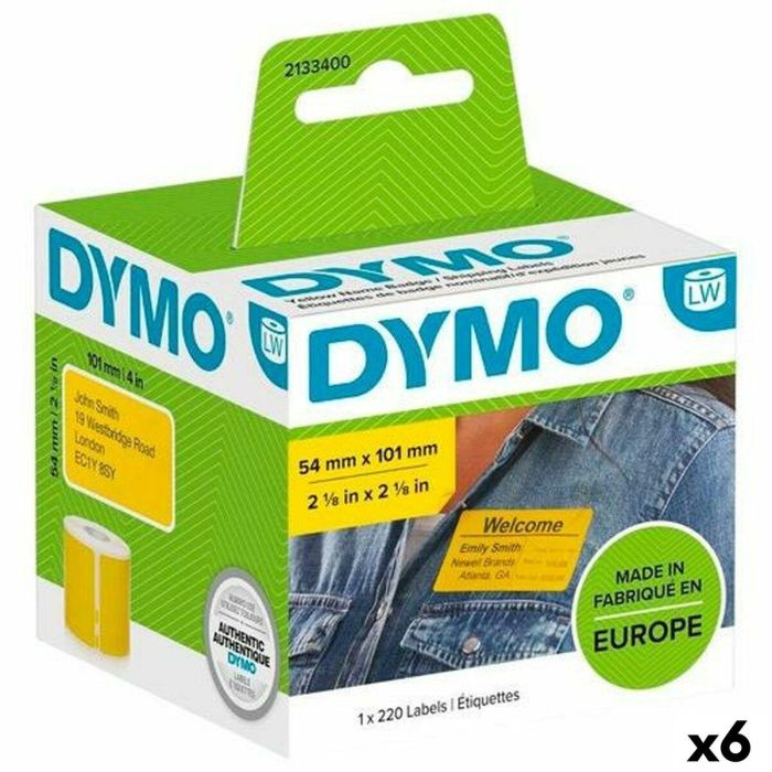 Etiquetas para Impresora Dymo Label Writer Amarillo 220 Piezas 54 x 7 mm (6 Unidades) Etiquetas para Impresora Dymo Label Writer Amarillo 220 Piezas 54 x 7 mm (6 Unidades)