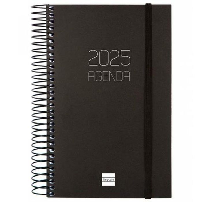 Agenda Finocam OPAQUE Negro 11,7 x 18,1 cm 2025