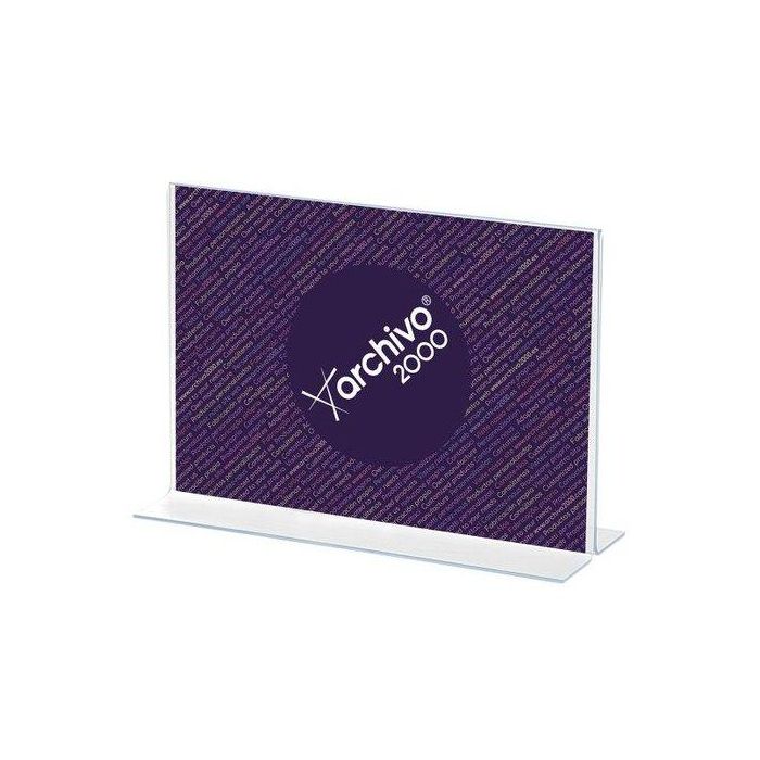 Expositor Sobremesa En Forma De T A3 Horizontal Cristal