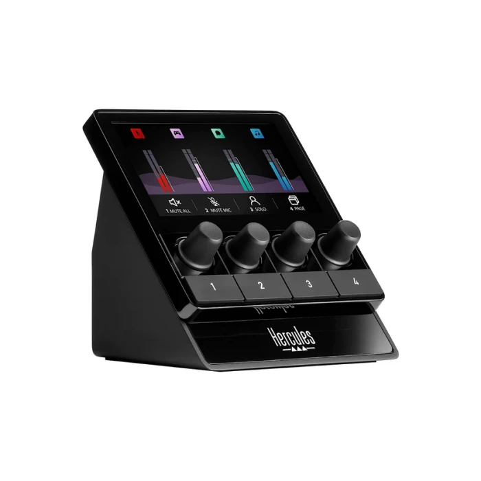 Hercules Stream 100 Controlador de Audio con Pantalla LCD y 4 Botones Asignables - 4780933 Hercules Stream 100 Controlador de Audio con Pantalla LCD y 4 Botones Asignables - 4780933