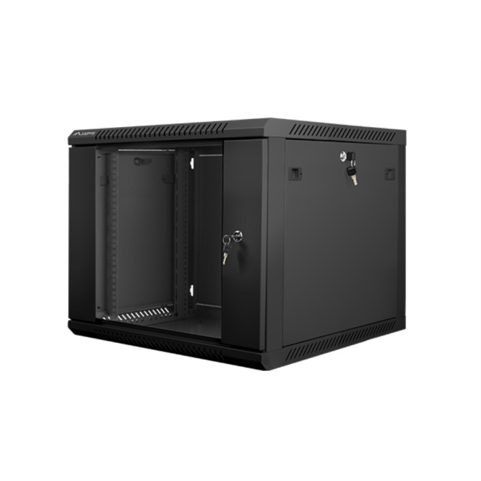 Lanberg WF01-6609-10B Armario Rack 9U 600x600x512mm Montaje en Pared Negro Capacidad 60kg