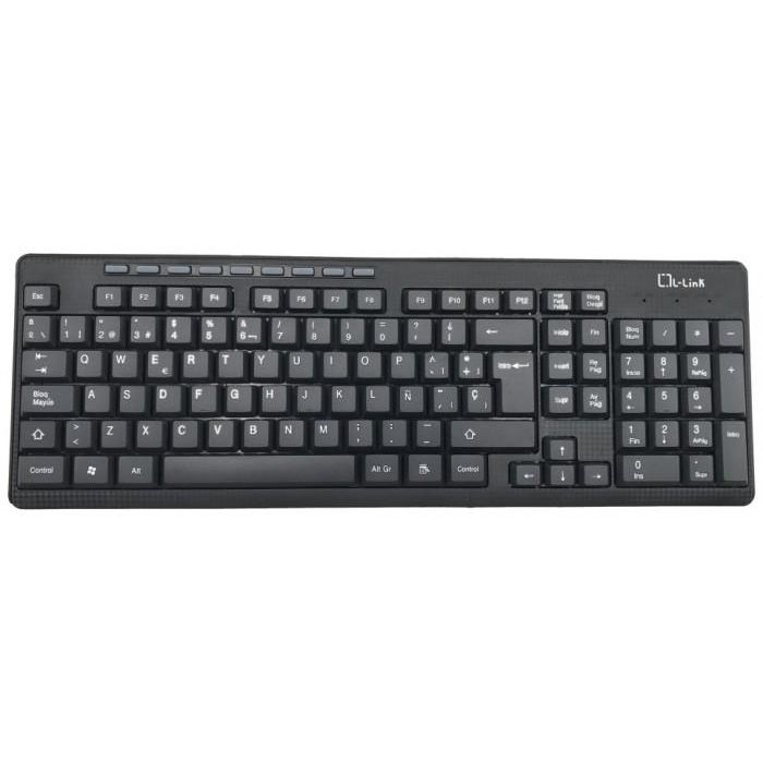 L - Link LL-KB-555-WCOMBO Kit Teclado y Ratón Inalámbrico Negro USB 2.0. Combo multimedia compacto, 1200 DPI, compatible con PC, Mac, Linux 1 L - Link LL-KB-555-WCOMBO Kit Teclado y Ratón Inalámbrico Negro USB 2.0. Combo multimedia compacto, 1200 DPI, compatible con PC, Mac, Linux 1