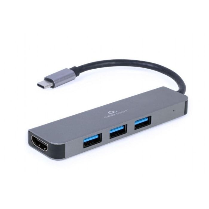 Hub USB GEMBIRD A-CM-COMBO2-01 Gris Hub USB GEMBIRD A-CM-COMBO2-01 Gris