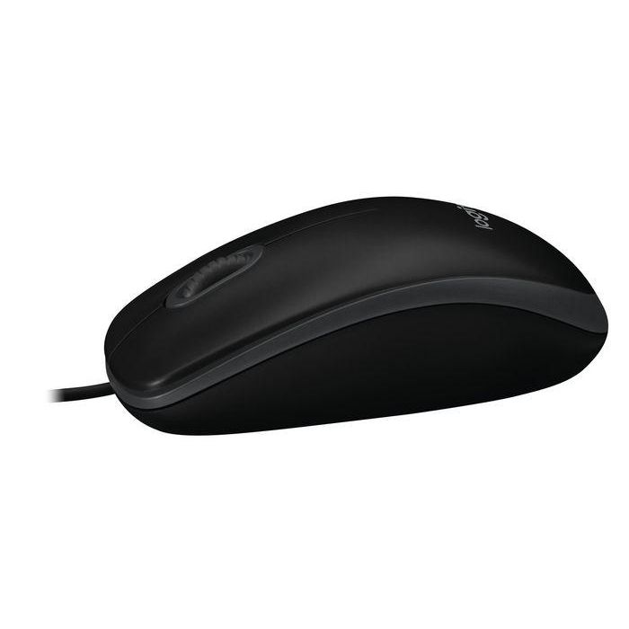 Logitech B100 Ratón Óptico USB Negro para Negocios, 800 DPI, Ergonómico Ambidextro, Conexión USB-A Plug & Play 4