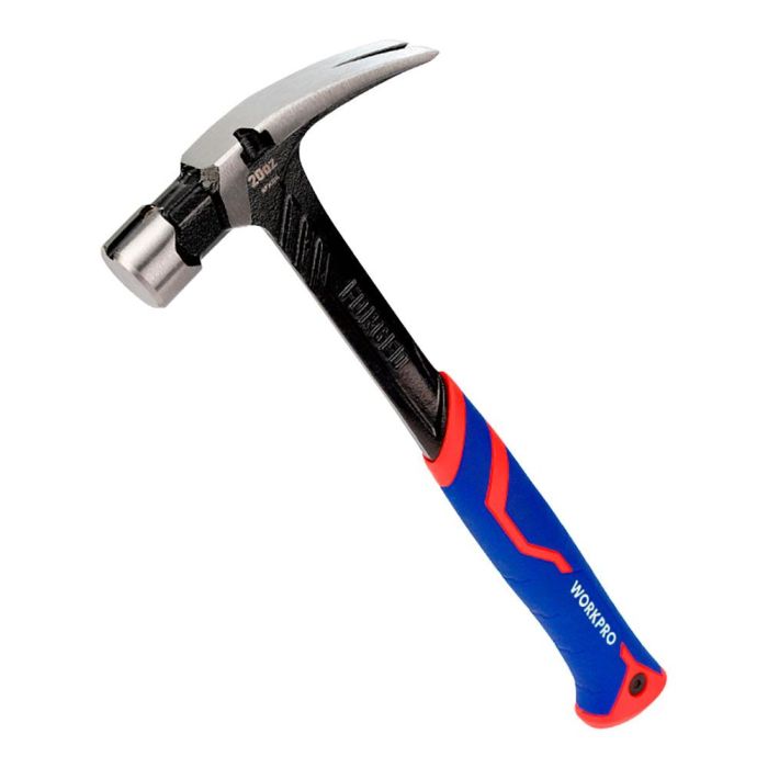 Workpro Martillo de Carpintero 560g de Acero al Carbono Forjado de Una Pieza con Iniciador de Clavos Magnético