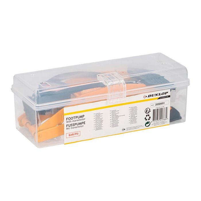 Lifetime Bomba de Aire de Pie para Bicicleta y Coche - Acero Azul con Manómetro, Manguera Flexible 480mm, Presión Máxima 7 Bar / 100 Psi 1