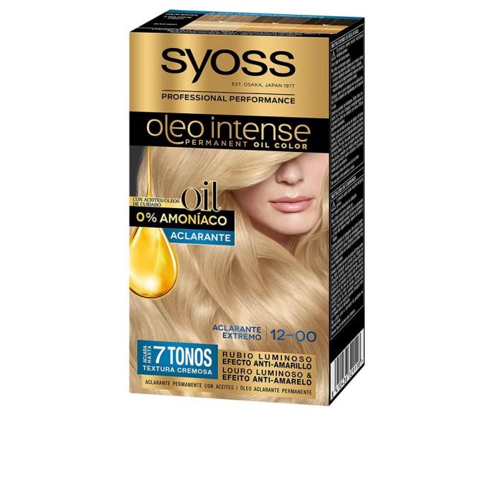 Syoss OLEO INTENSE Tinte Sin Amoniaco #12.0 Aclarante Extremo Coloración Cabello Mujer Crema 5 Piezas Syoss OLEO INTENSE Tinte Sin Amoniaco #12.0 Aclarante Extremo Coloración Cabello Mujer Crema 5 Piezas
