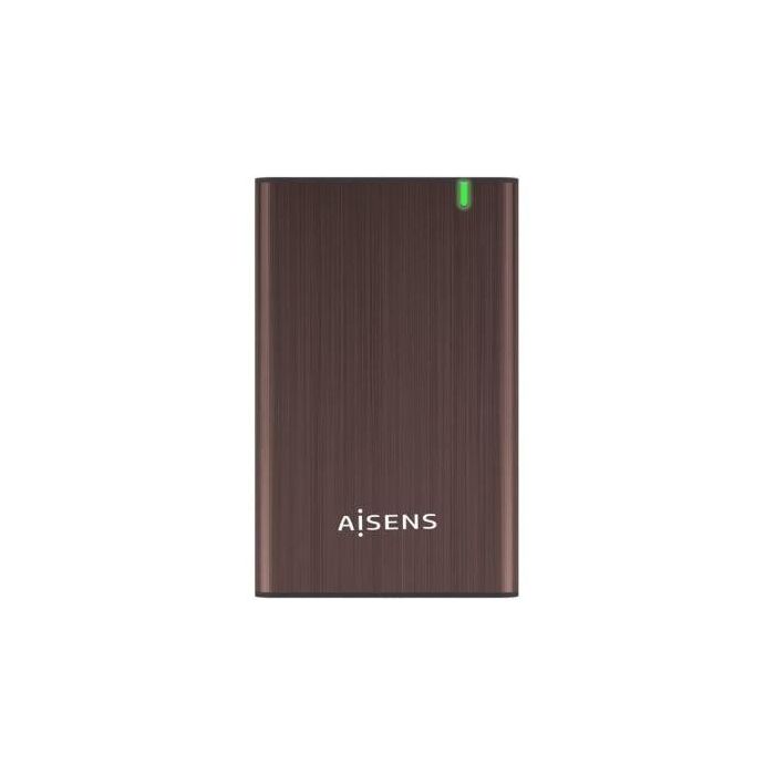 Aisens ASE-2525BWN - Caja Externa para Disco Duro 2.5" USB 3.0 (USB3.1 GEN1) SATA III sin Tornillos, Aluminio Marrón