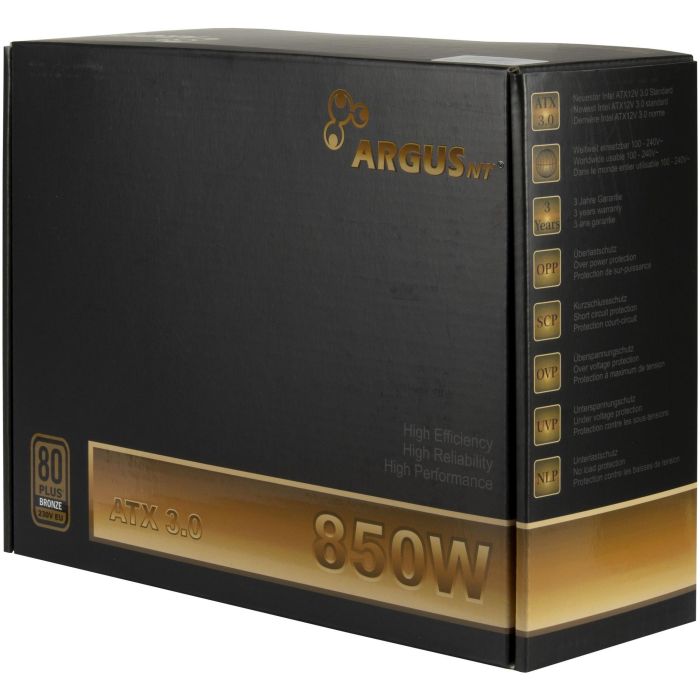 Inter-Tech Argus BPS-850 Fuente de Alimentación ATX 3.1 850W 80 PLUS Bronze 3 Inter-Tech Argus BPS-850 Fuente de Alimentación ATX 3.1 850W 80 PLUS Bronze 3