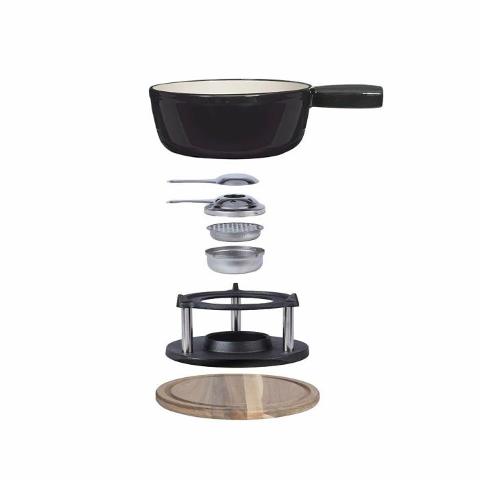 Livoo MEN426N Juego de Fondue Tradicional 2.6L para 6 Personas en Hierro Fundido Esmaltado 8