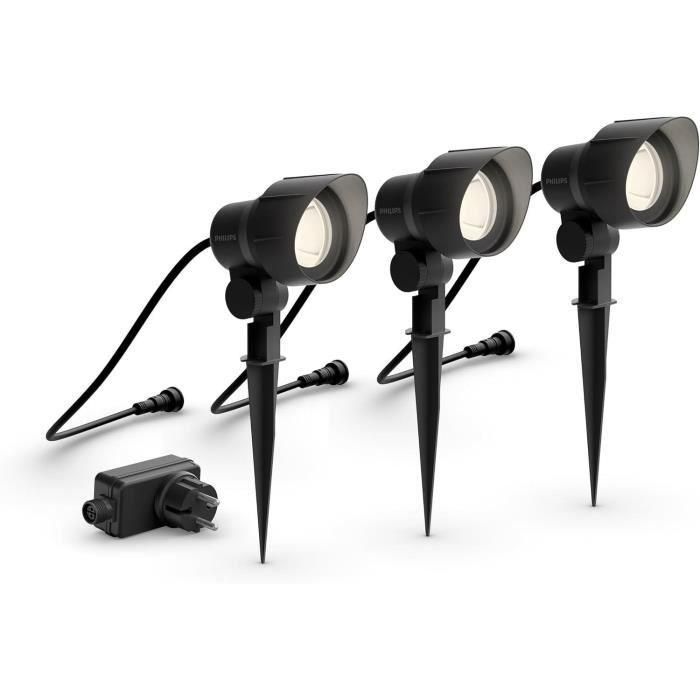 Pack de 3 focos de exterior PHILIPS GardenLink, 24W, 2700K, IP44 Pack de 3 focos de exterior PHILIPS GardenLink, 24W, 2700K, IP44