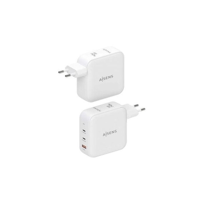 AISENS - CARGADOR GaN 140W, 2xUSB-C PD3.1 QC4.0, 1xUSB-A QC3.0, BLANCO 2 AISENS - CARGADOR GaN 140W, 2xUSB-C PD3.1 QC4.0, 1xUSB-A QC3.0, BLANCO 2